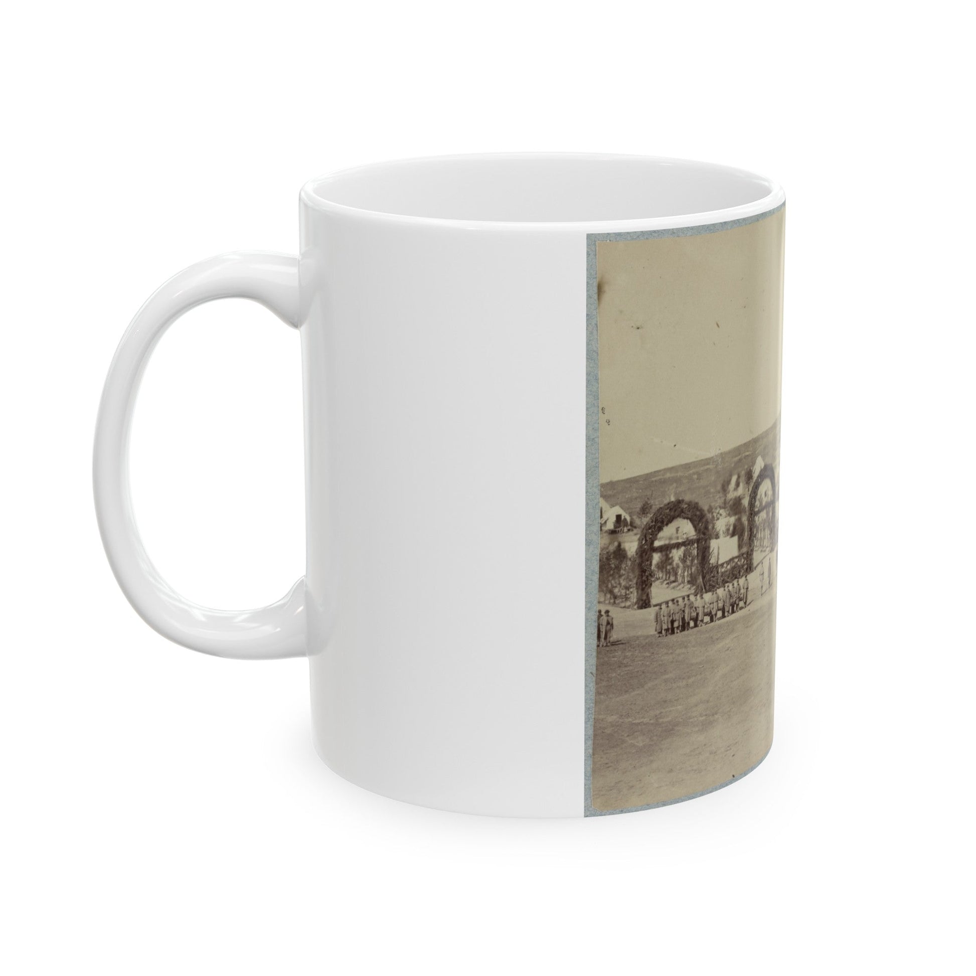 Troops In Formation At Camp Of The 44th New York Infantry Near Alexandria, Va. (U.S. Civil War) White Coffee Mug-The Sticker Space