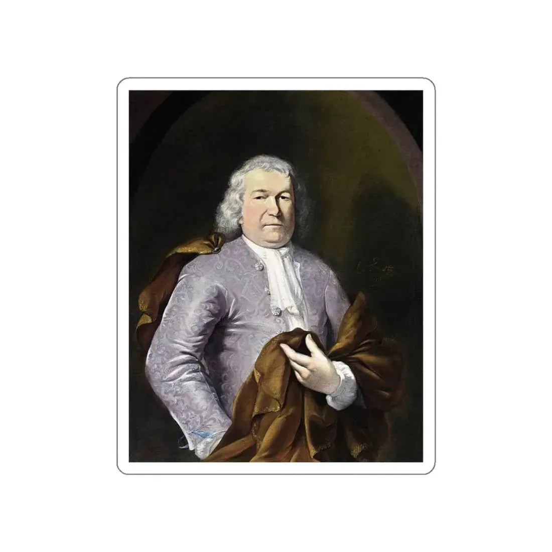 TROOST, Cornelis - Portrait of a Gentleman (Artwork) STICKER Vinyl Die-Cut Decal White Die-Cut 3 Inch - The Sticker Space