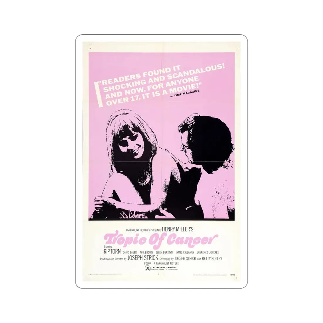 Tropic of Cancer 1970 Movie Poster STICKER Vinyl Die-Cut Decal 5 Inch - The Sticker Space