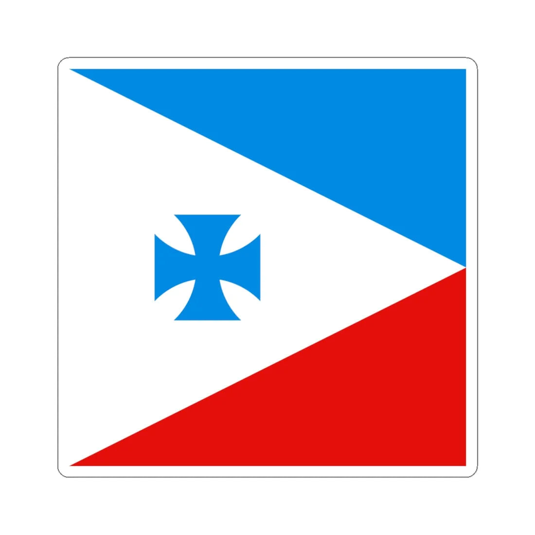 Trostinka vas prapor (Ukraine) STICKER Vinyl Kiss-Cut Decal 4 Inch White - The Sticker Space