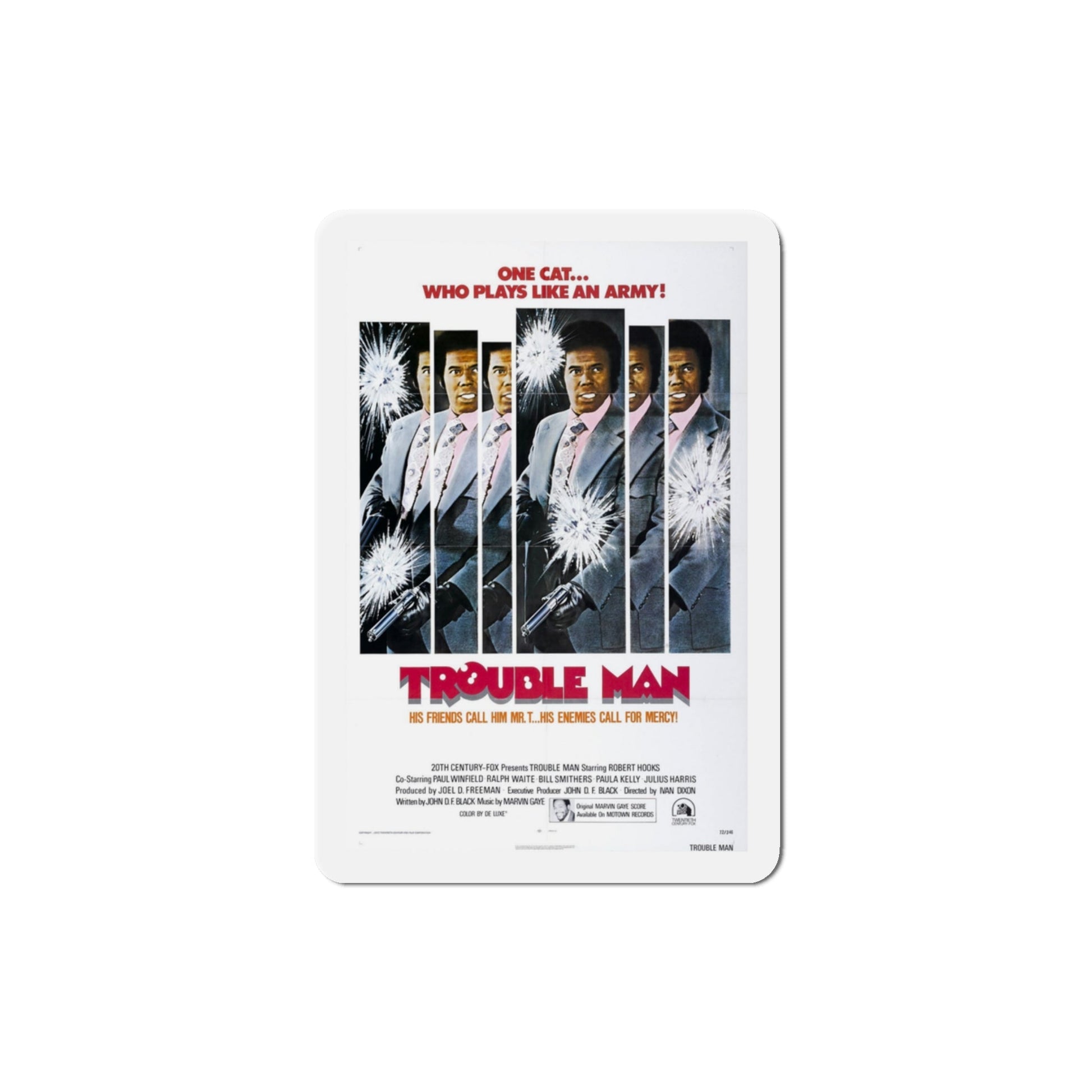 Trouble Man 1972 Movie Poster Die-Cut Magnet-3" x 3"-The Sticker Space