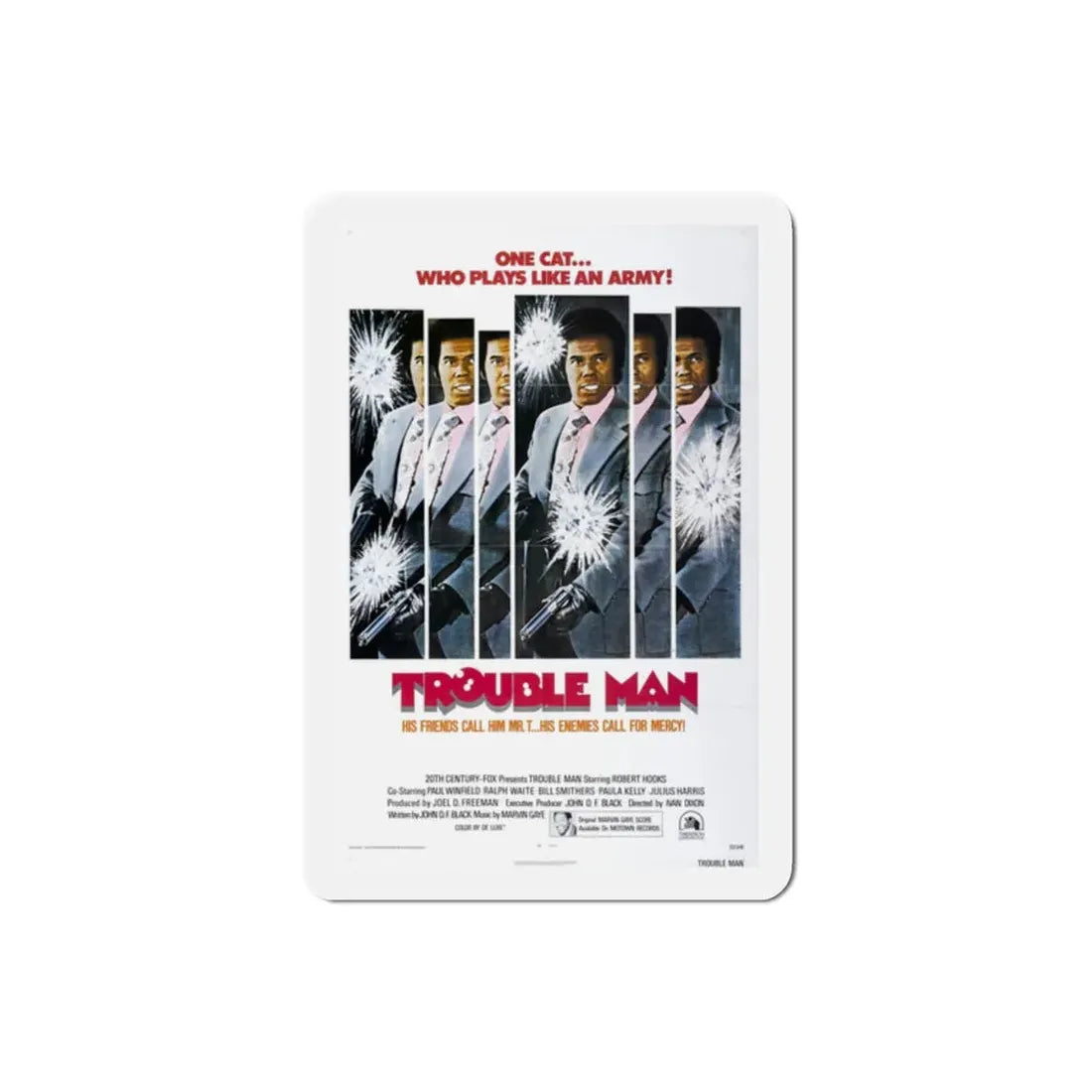 Trouble Man 1972 Movie Poster Refrigerator Magnet 2 Inch - The Sticker Space
