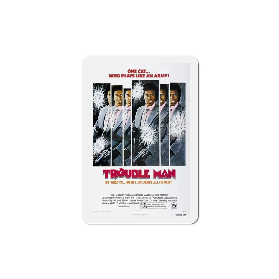 Trouble Man 1972 Movie Poster Refrigerator Magnet 4 Inch - The Sticker Space