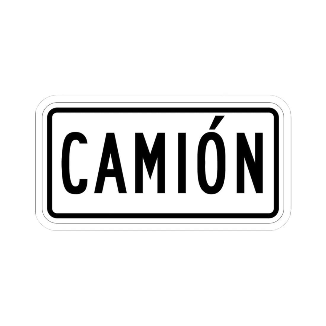 Truck plate es (Puerto Rico) (Road Sign) STICKER Vinyl Kiss-Cut Decal 3 Inch White - The Sticker Space