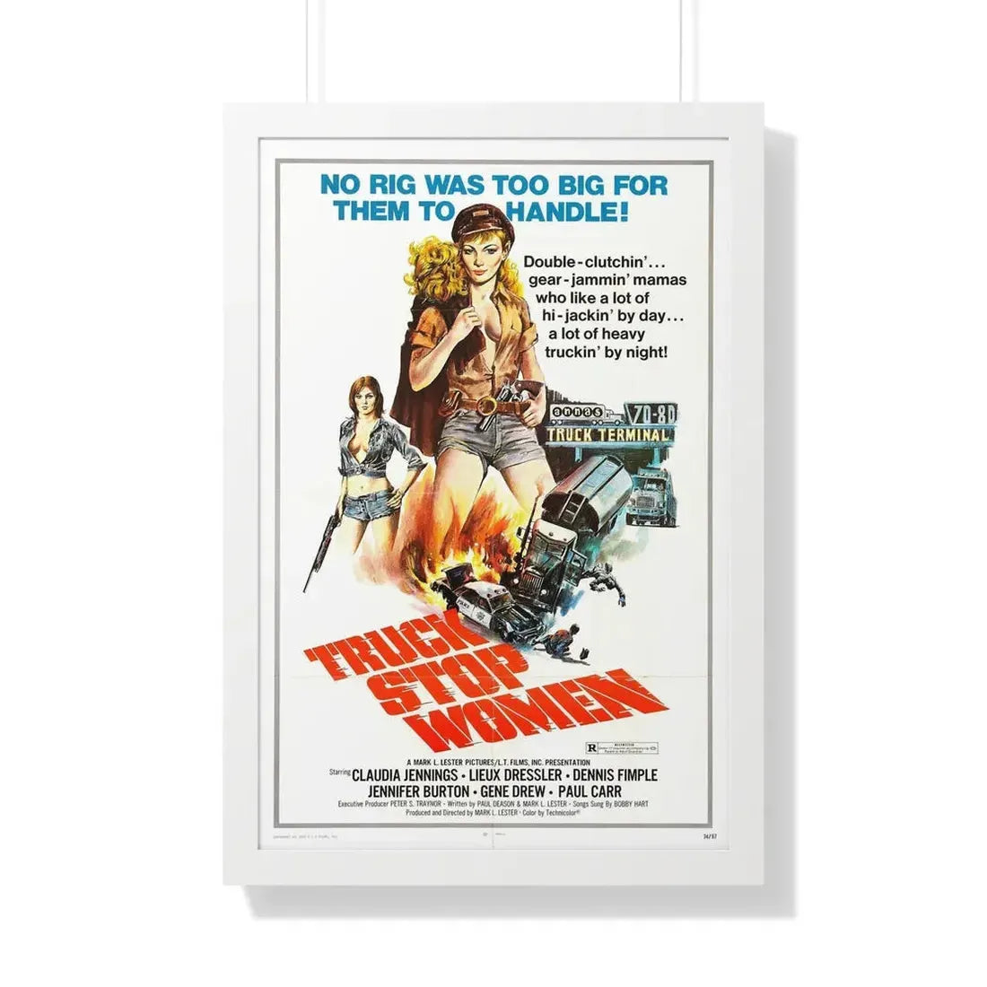 TRUCK STOP WOMEN 1974 - Framed Movie Poster 20" x 30" White - The Sticker Space