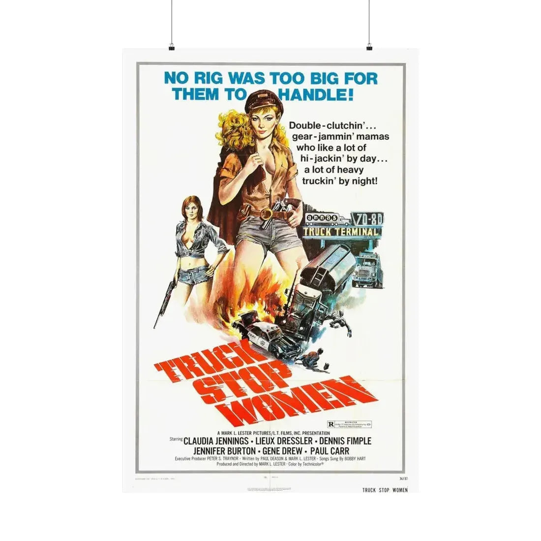 TRUCK STOP WOMEN 1974 - Paper Movie Poster 36" x 54" Matte - The Sticker Space