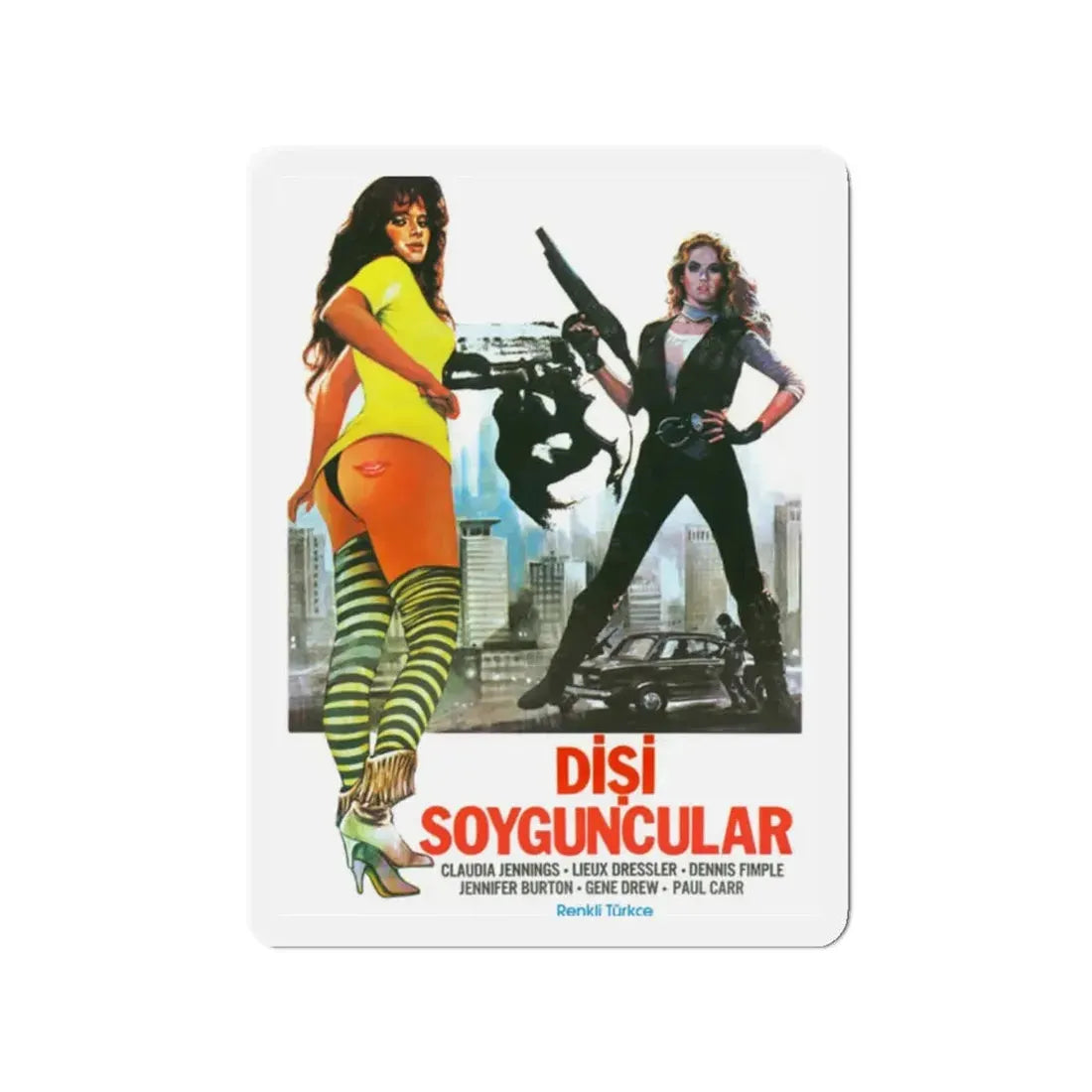 TRUCK STOP WOMEN (TURKISH) 1974 Movie Poster - Refrigerator Magnet 2 Inch Die-Cut - The Sticker Space