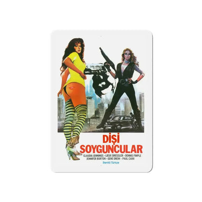 TRUCK STOP WOMEN (TURKISH) 1974 Movie Poster - Refrigerator Magnet 5 Inch Die-Cut - The Sticker Space