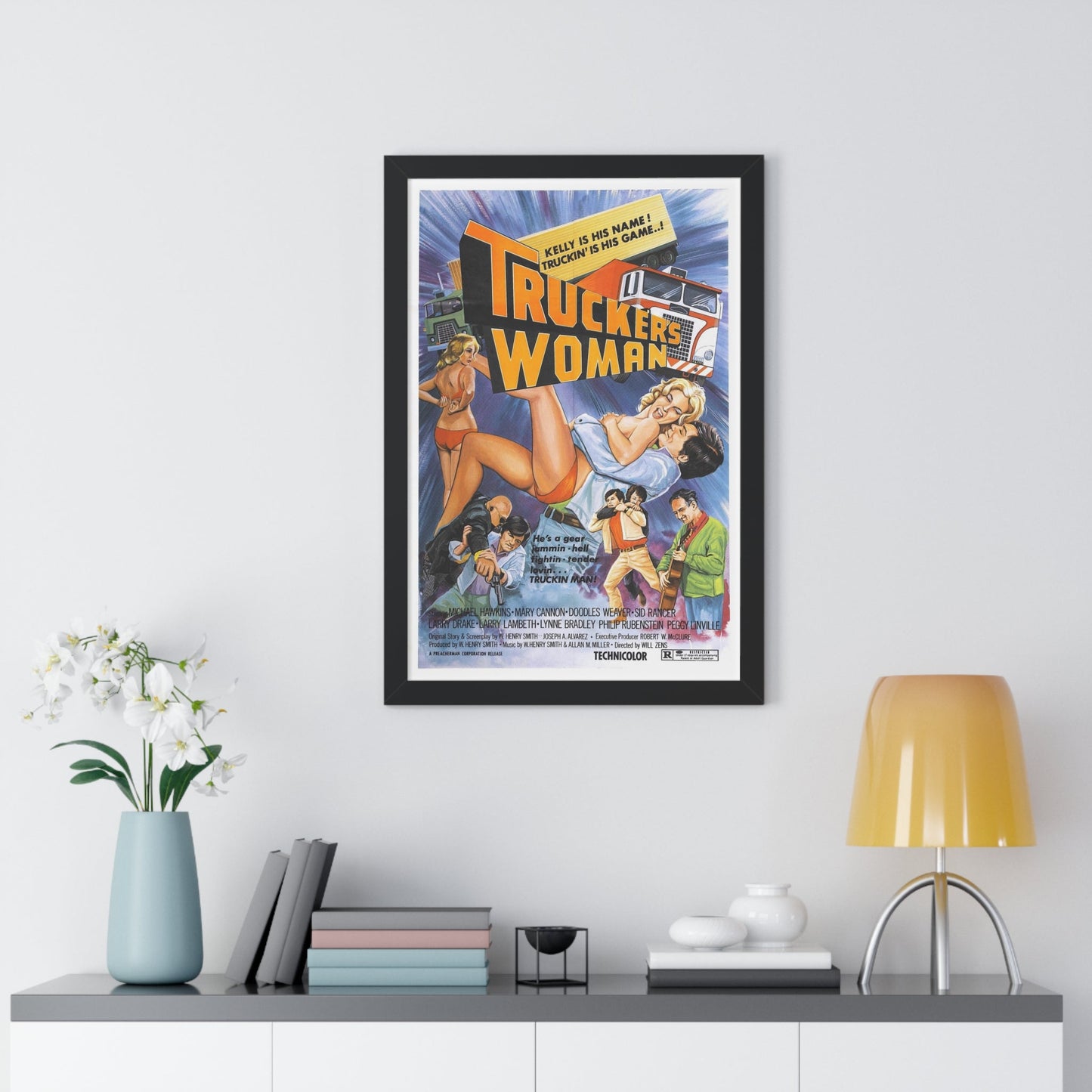 TRUCKER'S WOMAN 1975 - Framed Movie Poster-The Sticker Space