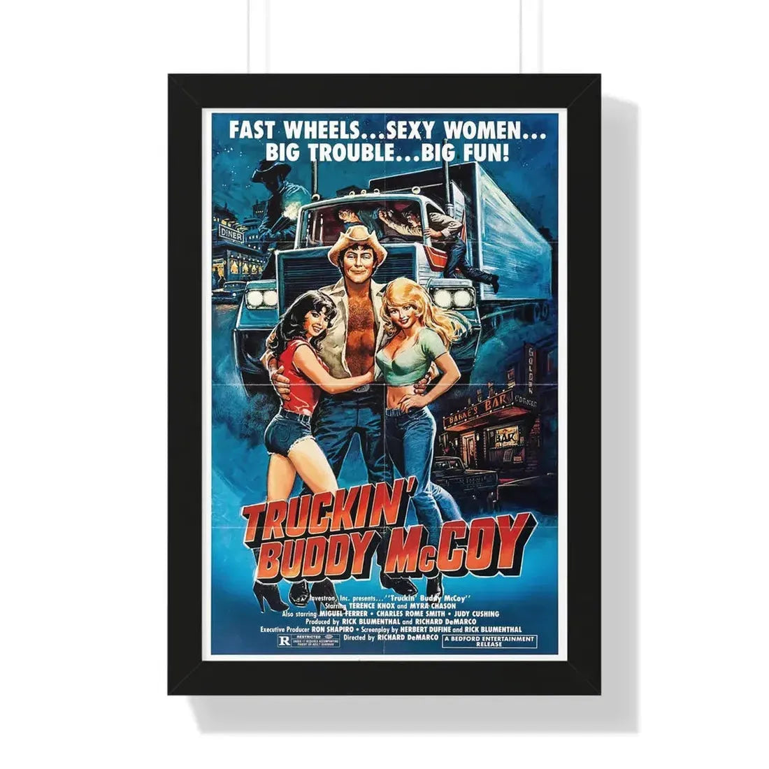 TRUCKIN' BUDDY MCCOY 1982 - Framed Movie Poster 16″ x 24″ Black - The Sticker Space