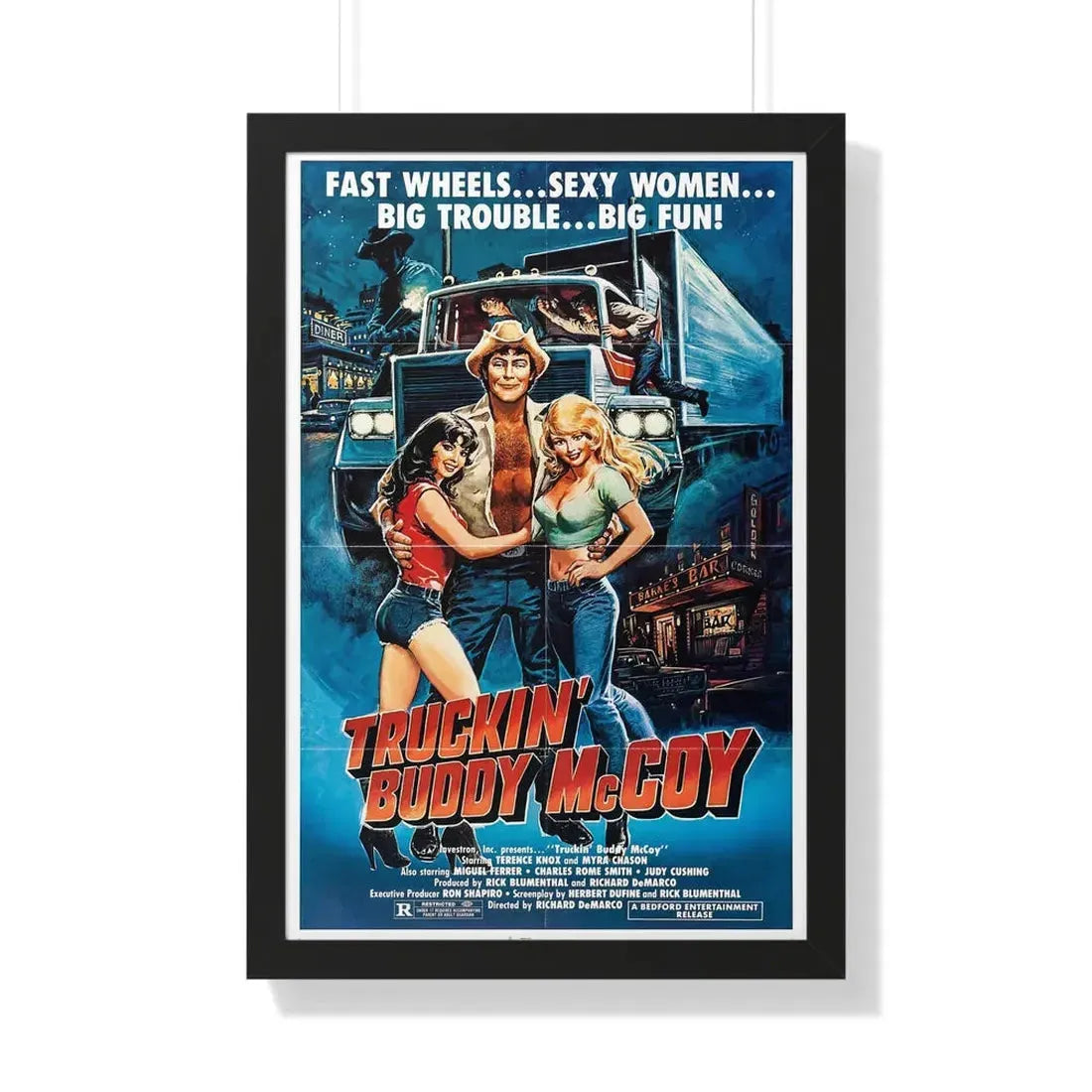 TRUCKIN' BUDDY MCCOY 1982 - Framed Movie Poster 20" x 30" Black - The Sticker Space