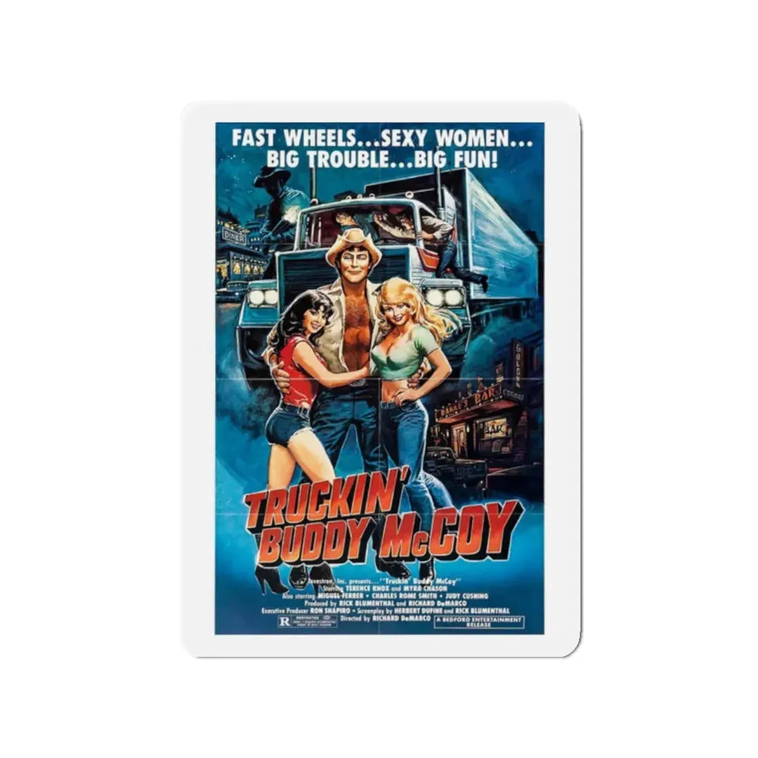 TRUCKIN' BUDDY MCCOY 1982 Movie Poster - Refrigerator Magnet 2 Inch - The Sticker Space