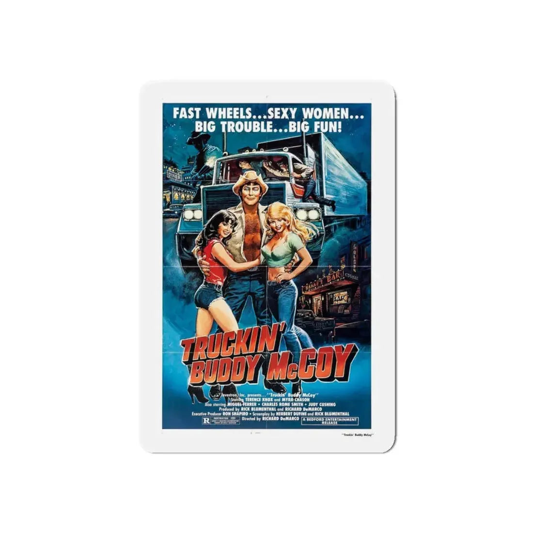 TRUCKIN' BUDDY MCCOY 1982 Movie Poster - Refrigerator Magnet 6 Inch - The Sticker Space
