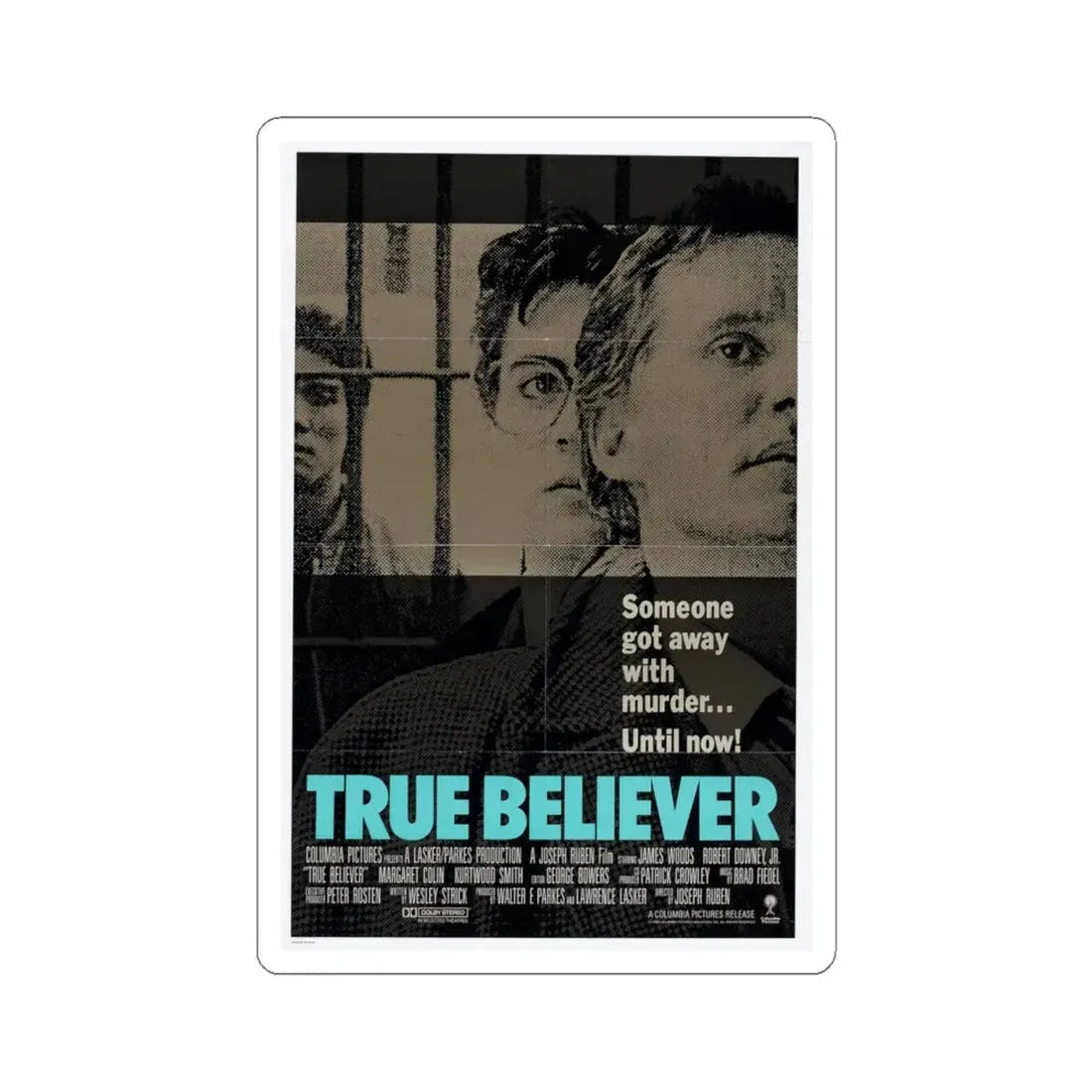 True Believer 1989 Movie Poster - STICKER Vinyl Kiss-Cut Decal 6 Inch White - The Sticker Space