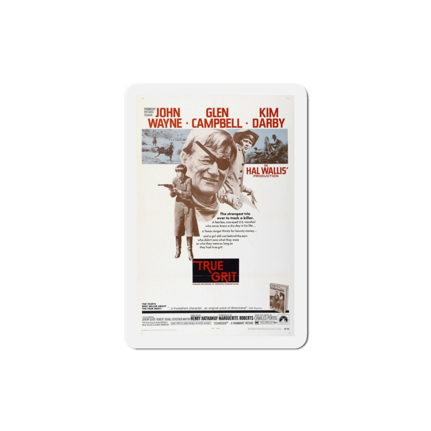 True Grit 1969 Movie Poster Die-Cut Magnet-3 Inch-The Sticker Space