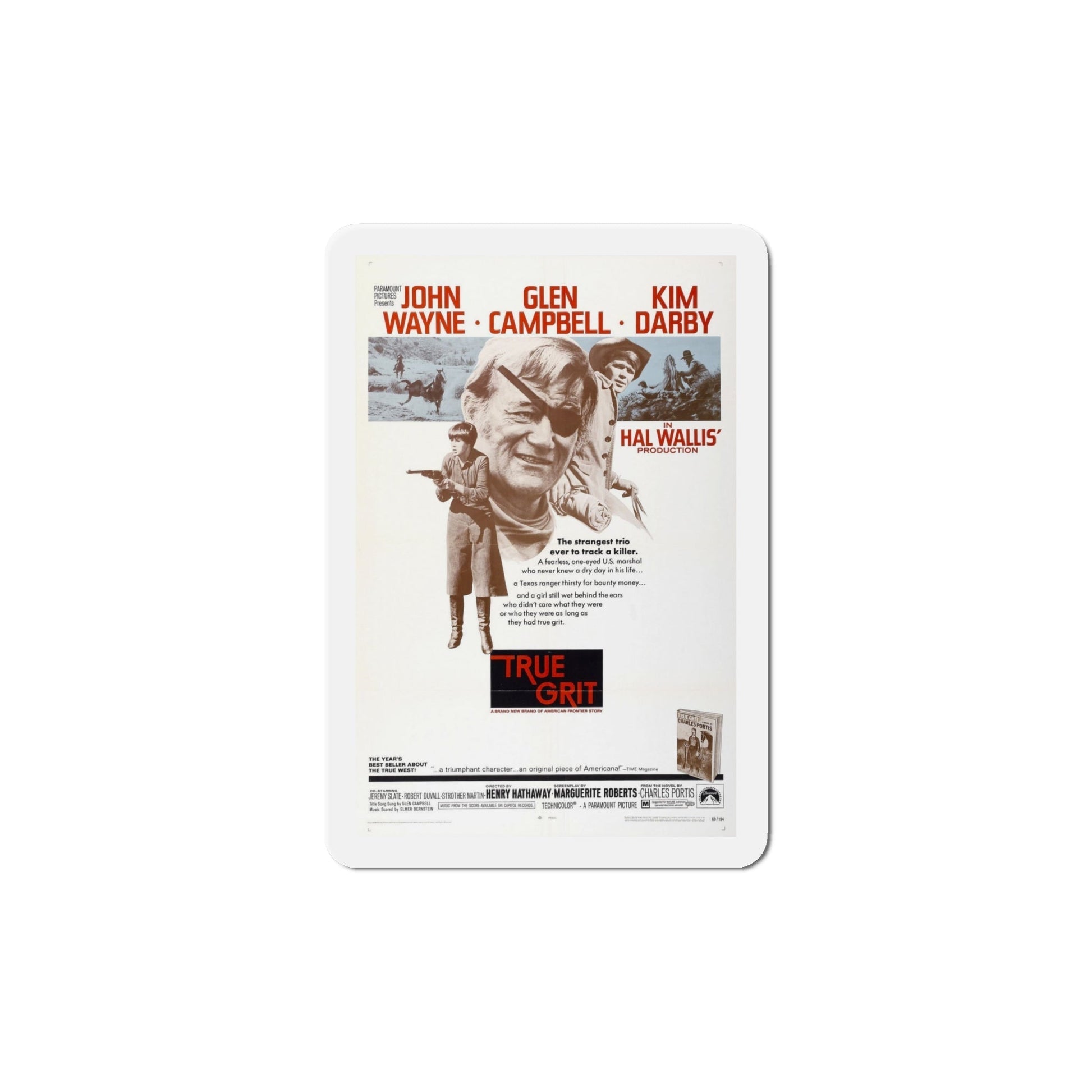 True Grit 1969 Movie Poster Die-Cut Magnet-6 Inch-The Sticker Space