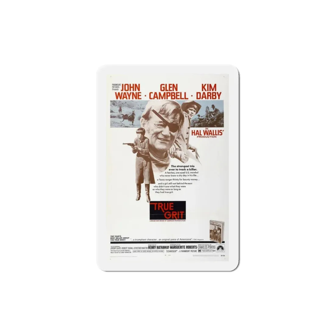 True Grit 1969 Movie Poster Refrigerator Magnet 3 Inch - The Sticker Space