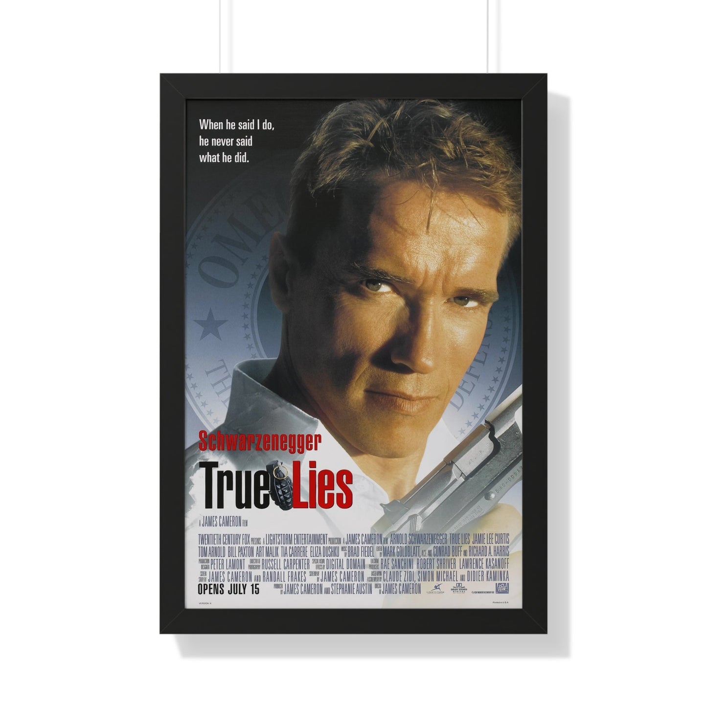 TRUE LIES 1994 - Framed Movie Poster-20" x 30"-The Sticker Space