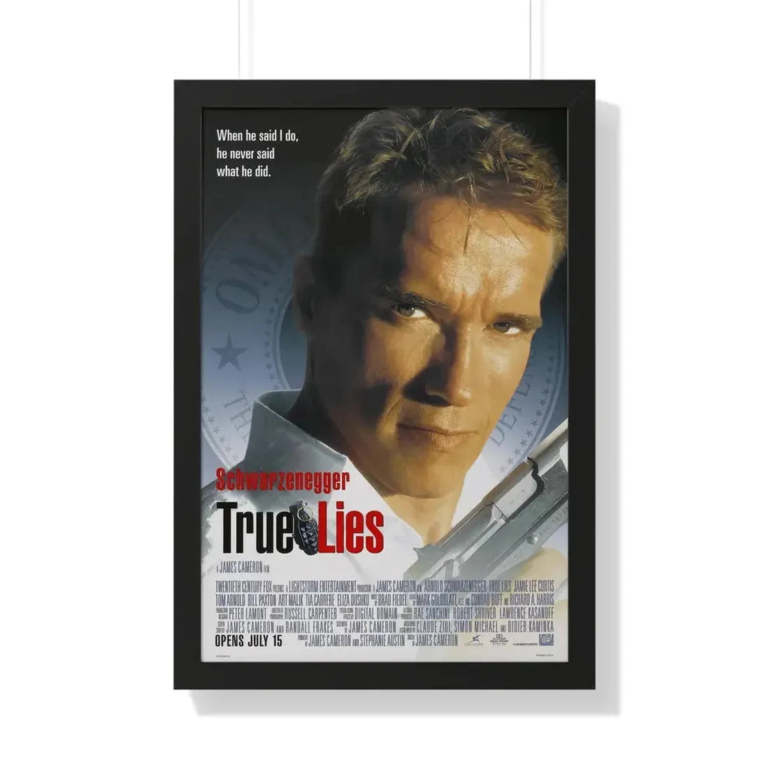 TRUE LIES 1994 - Framed Movie Poster 20" x 30" Black - The Sticker Space