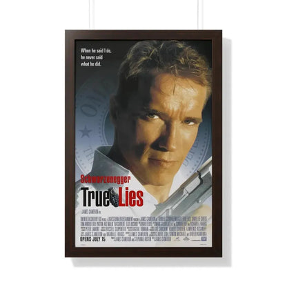 TRUE LIES 1994 - Framed Movie Poster 20" x 30" Walnut - The Sticker Space