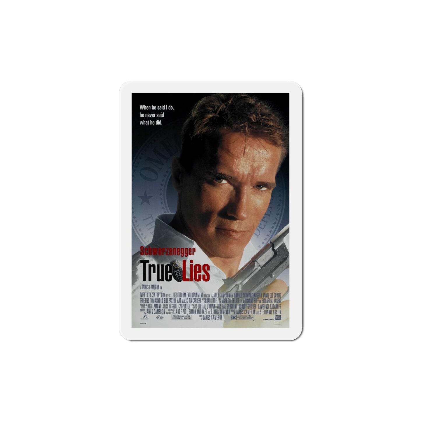 True Lies 1994 Movie Poster Die-Cut Magnet-4" x 4"-The Sticker Space
