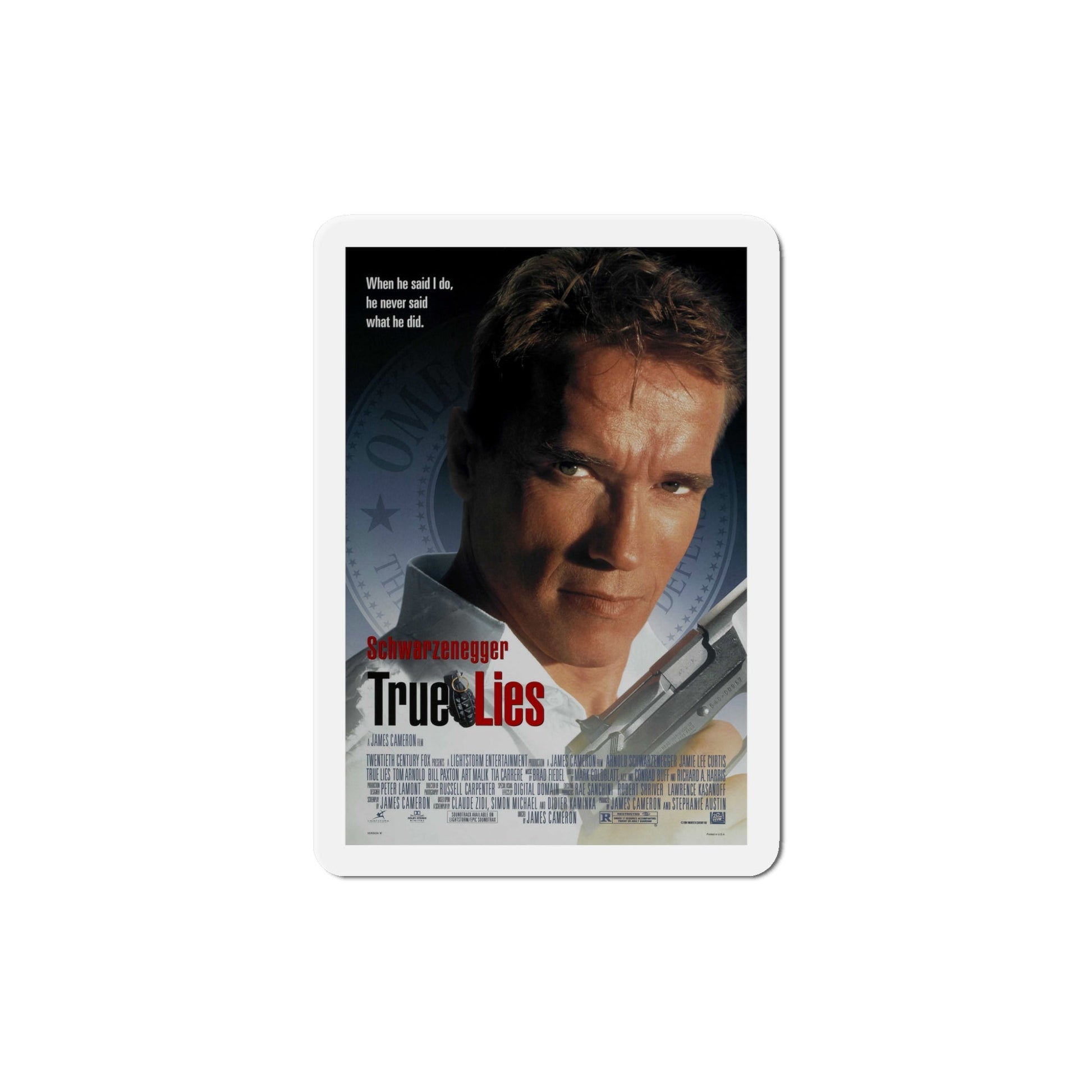 True Lies 1994 Movie Poster Die-Cut Magnet-5" x 5"-The Sticker Space