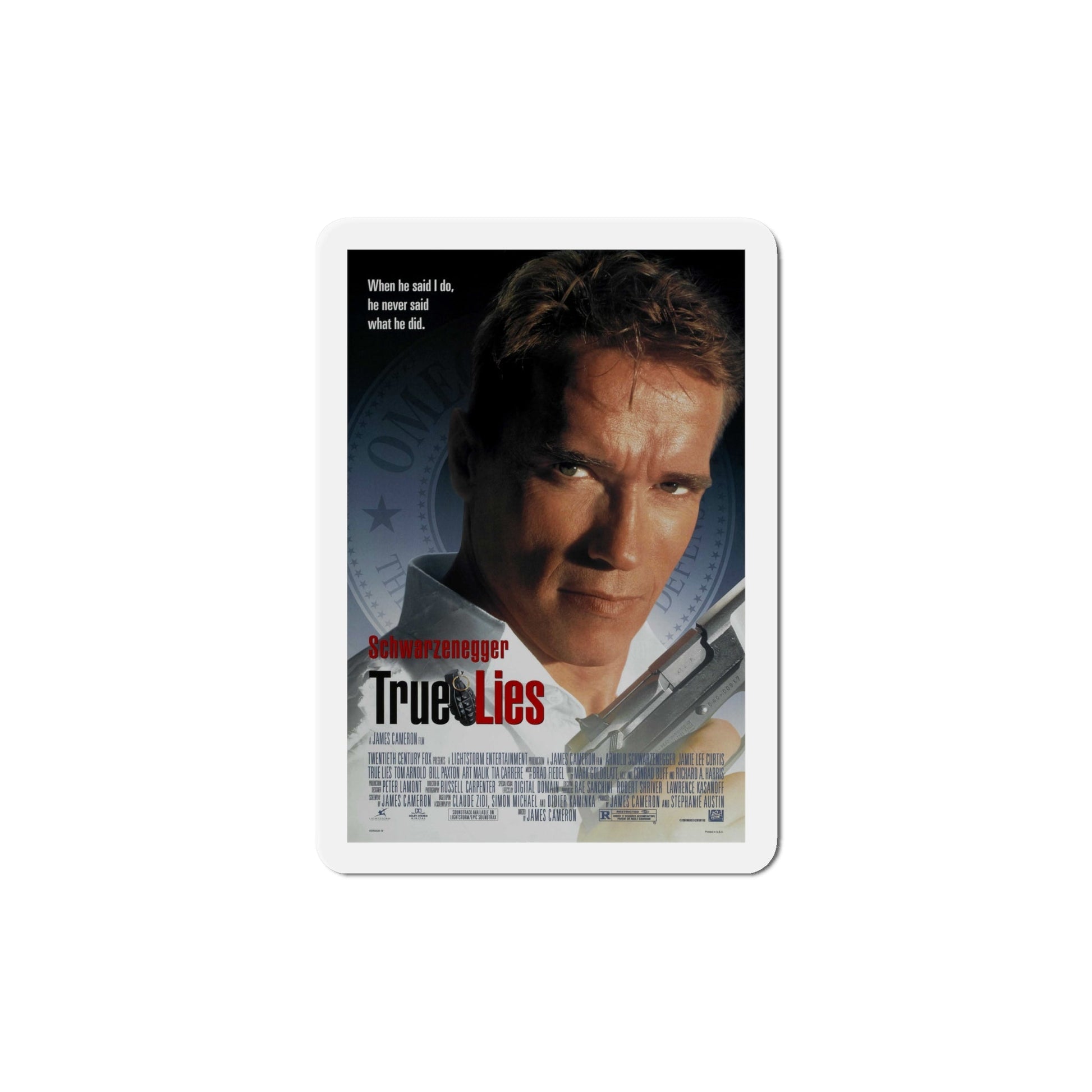 True Lies 1994 Movie Poster Die-Cut Magnet-6 Inch-The Sticker Space