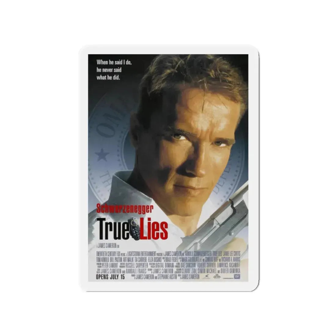 TRUE LIES 1994 Movie Poster - Refrigerator Magnet 2 Inch - The Sticker Space