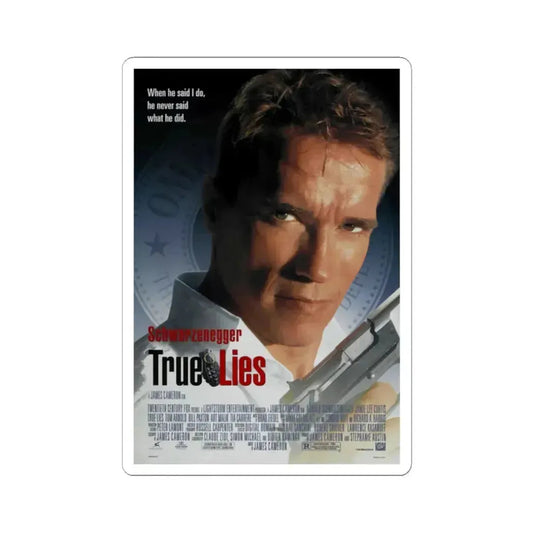 True Lies 1994 Movie Poster - STICKER Vinyl Kiss-Cut Decal 2 Inch White - The Sticker Space