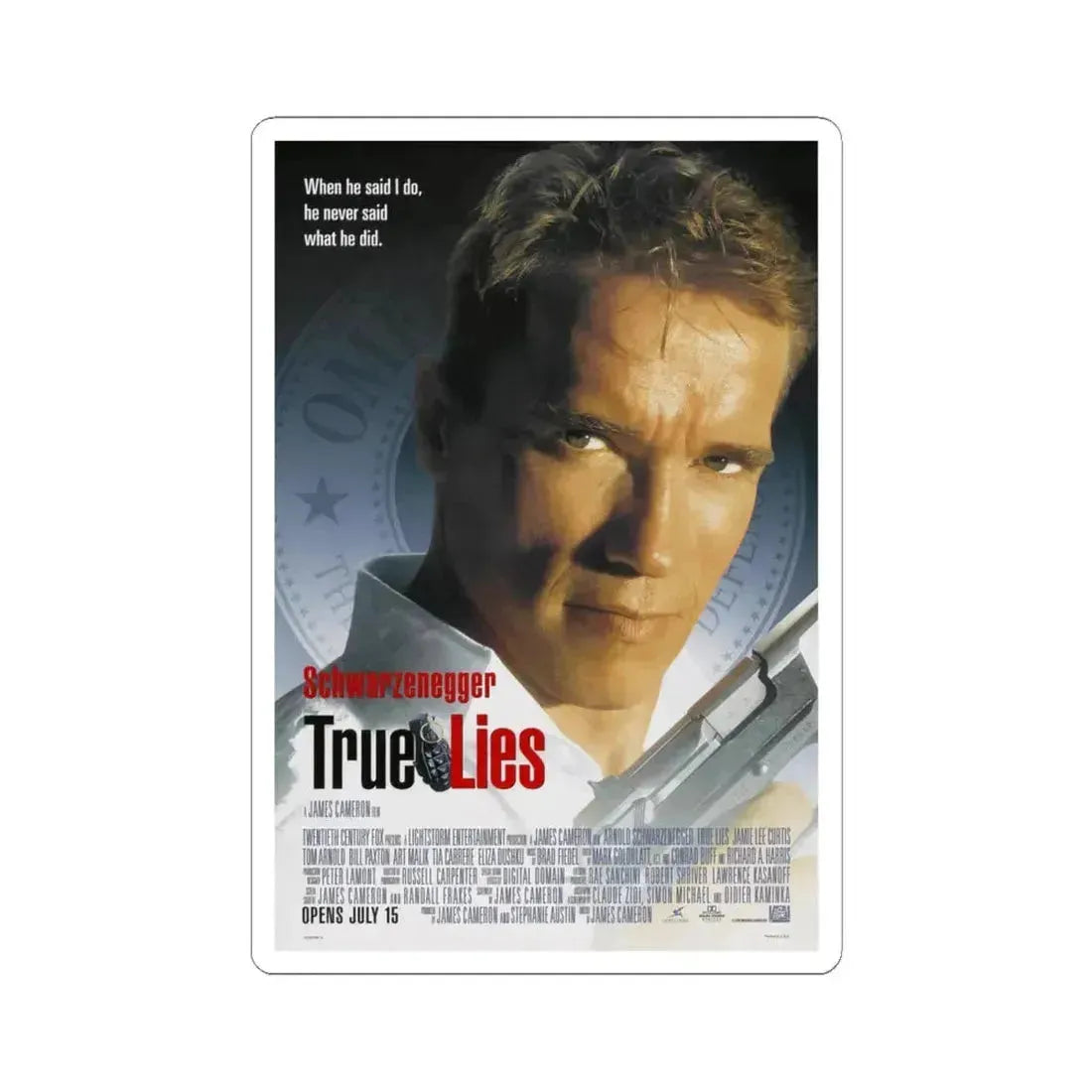 TRUE LIES 1994 Movie Poster - STICKER Vinyl Kiss-Cut Decal - The Sticker Space