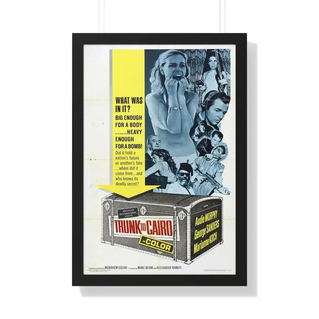 TRUNK TO CAIRO 1965 - Framed Movie Poster 20" x 30" Black - The Sticker Space
