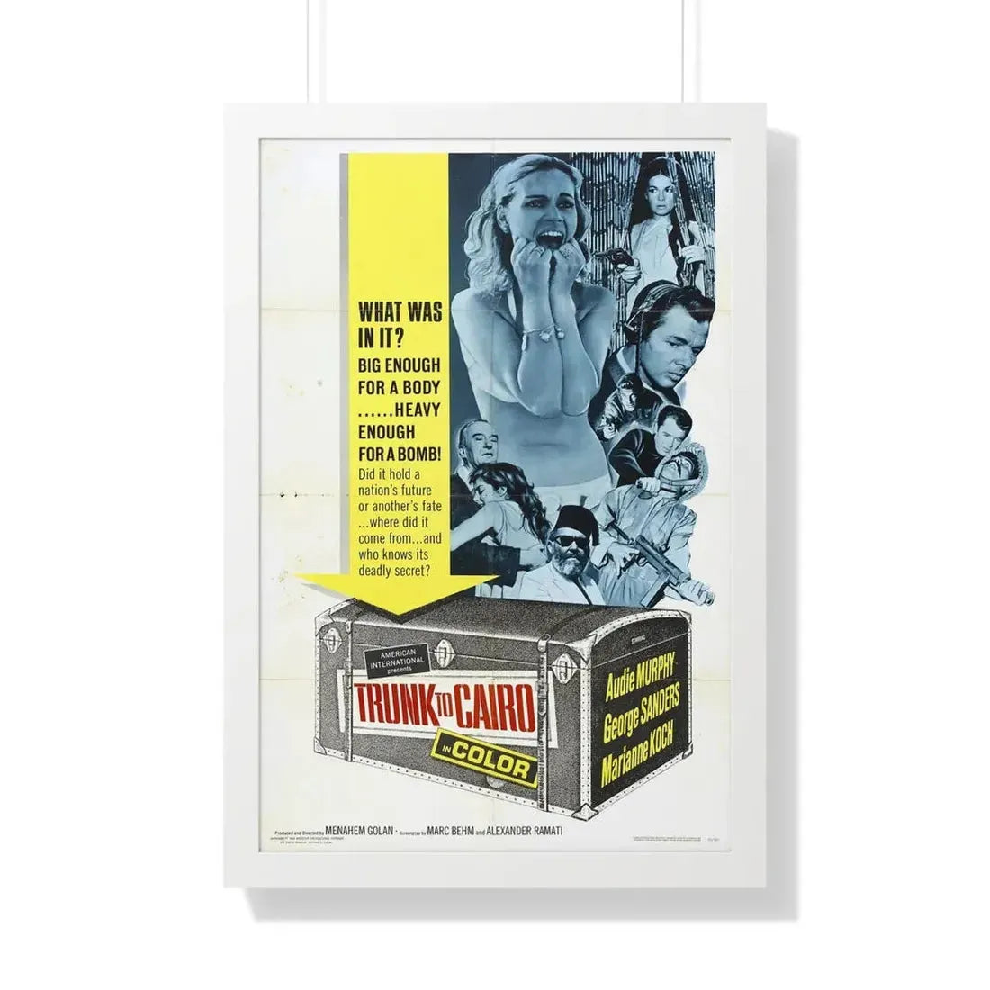 TRUNK TO CAIRO 1965 - Framed Movie Poster 20" x 30" White - The Sticker Space