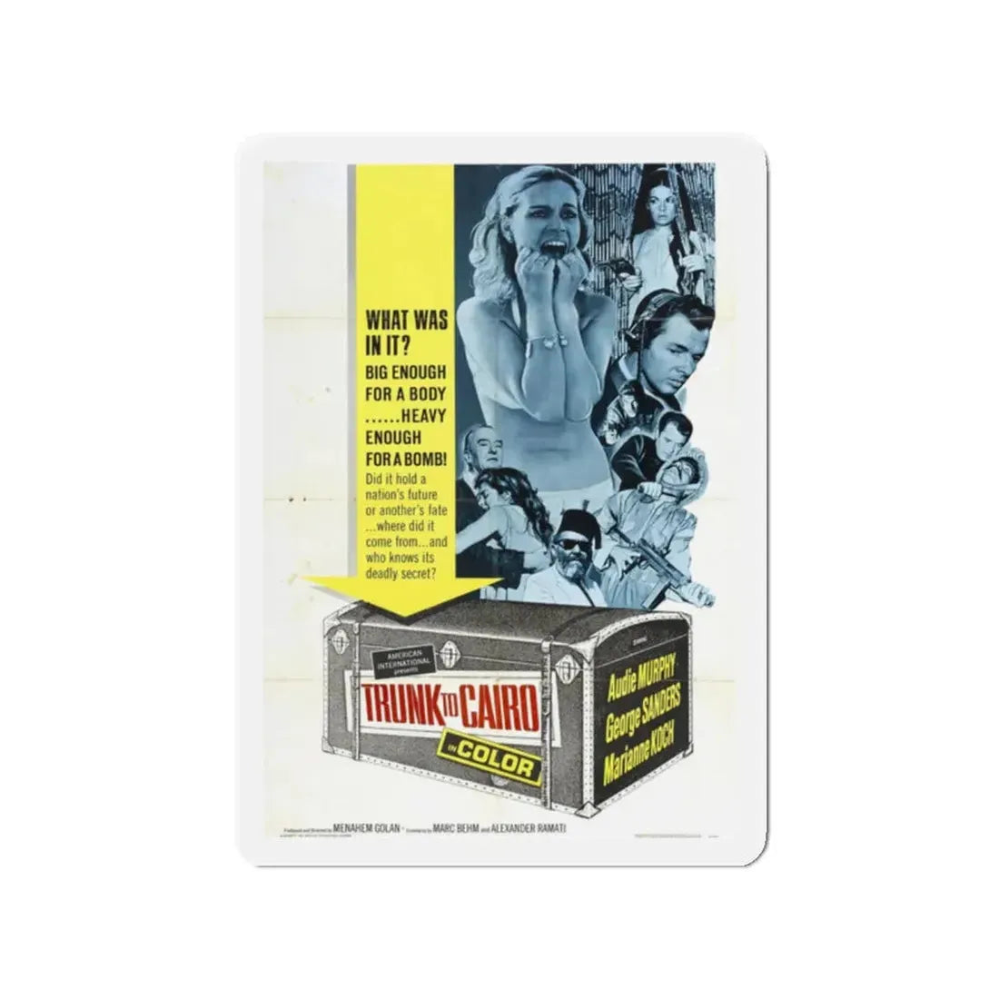 TRUNK TO CAIRO 1965 Movie Poster - Refrigerator Magnet 2 Inch - The Sticker Space