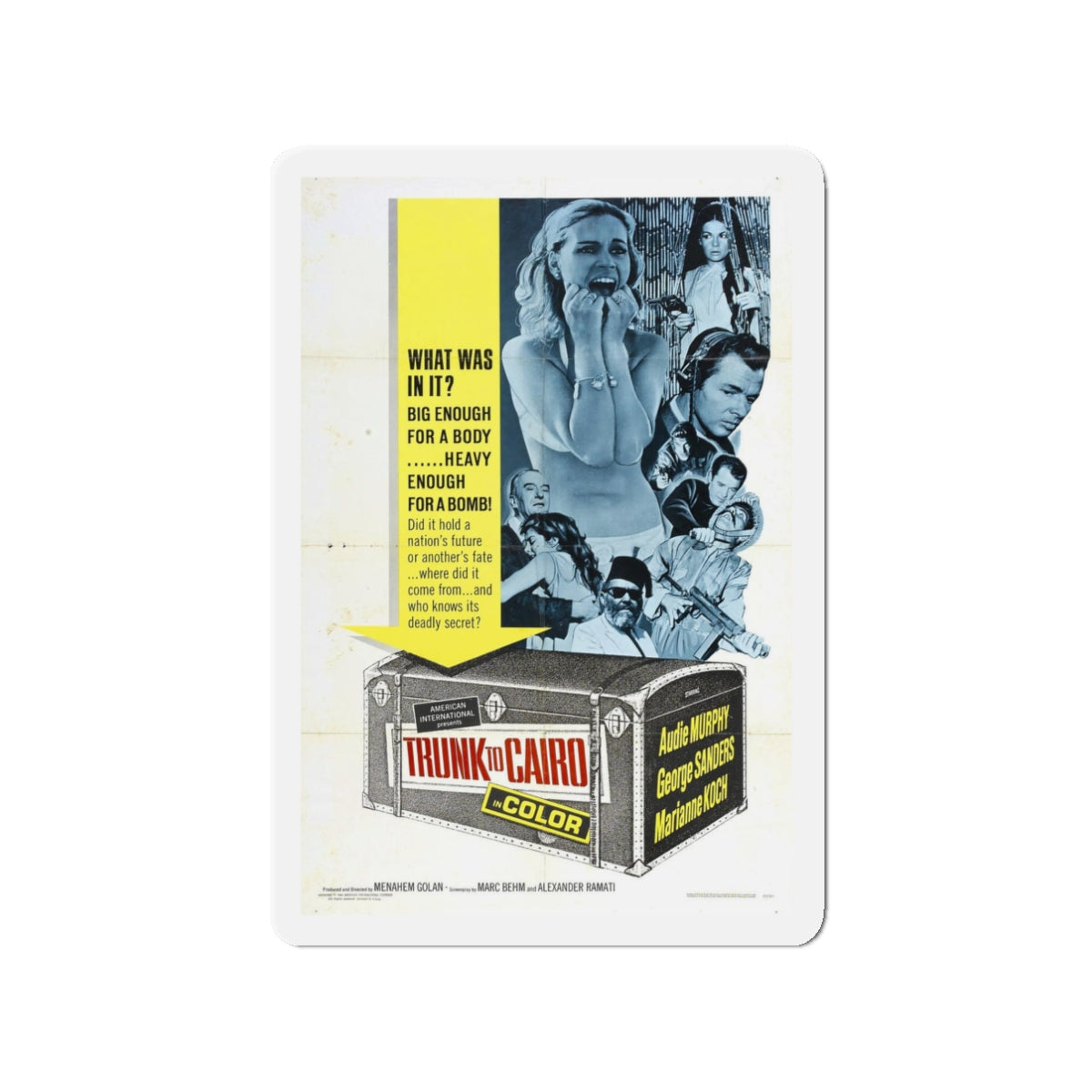 TRUNK TO CAIRO 1965 Movie Poster - Refrigerator Magnet-3 Inch-The Sticker Space