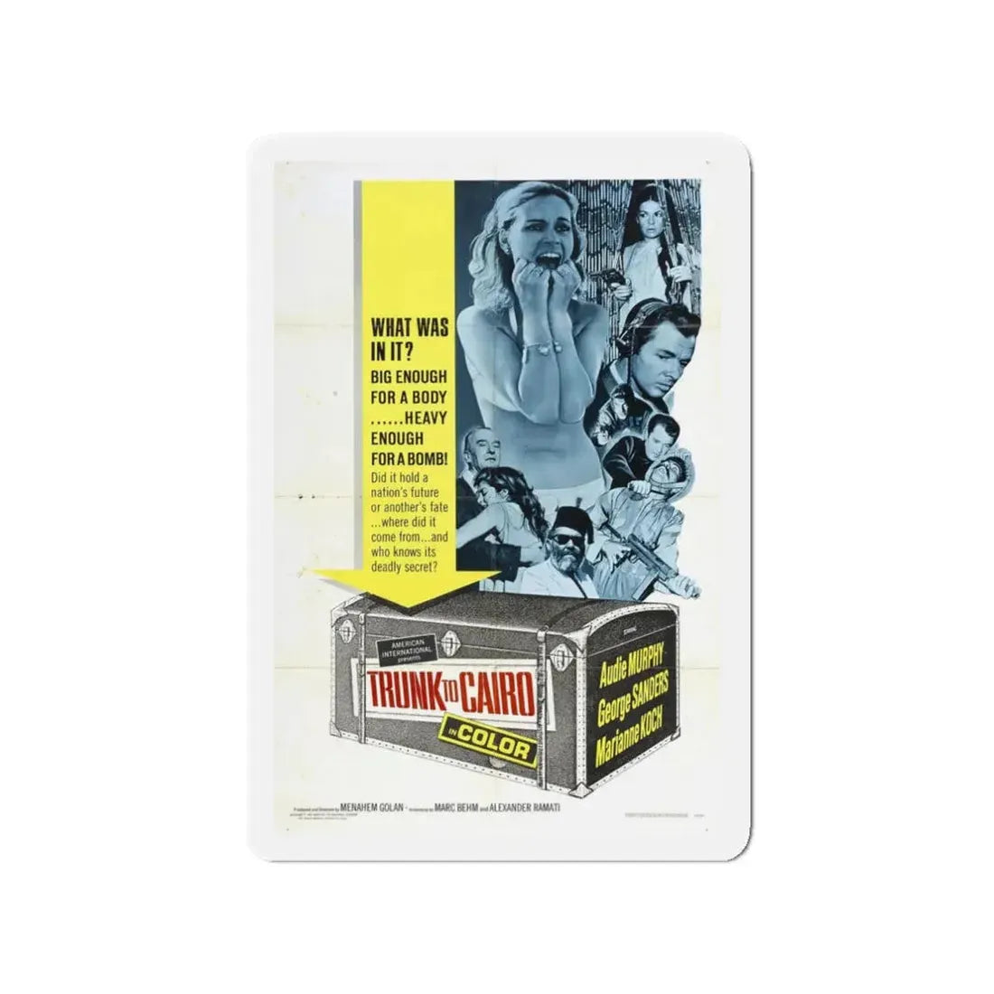 TRUNK TO CAIRO 1965 Movie Poster - Refrigerator Magnet 3 Inch - The Sticker Space