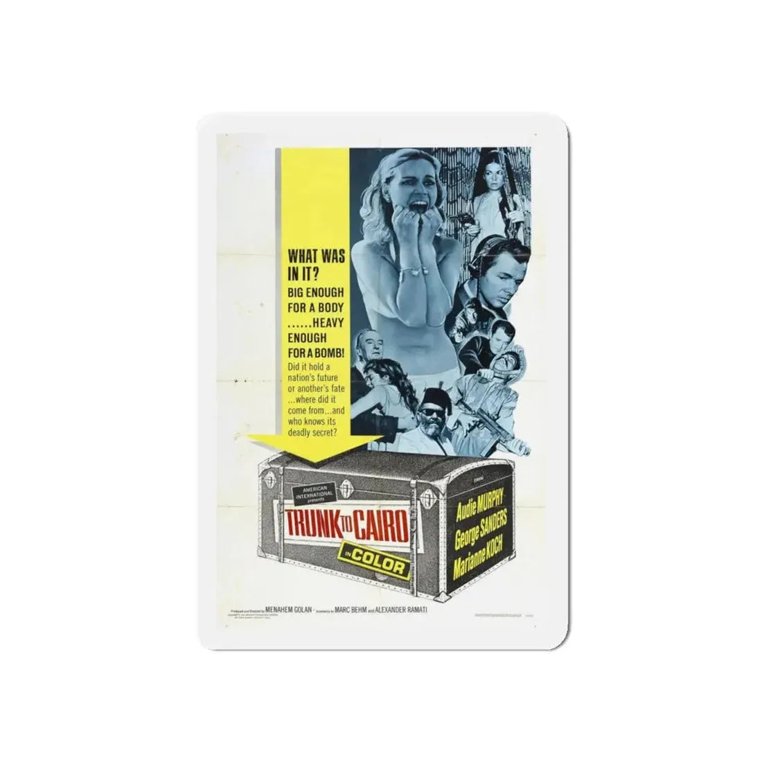 TRUNK TO CAIRO 1965 Movie Poster - Refrigerator Magnet 5 Inch - The Sticker Space