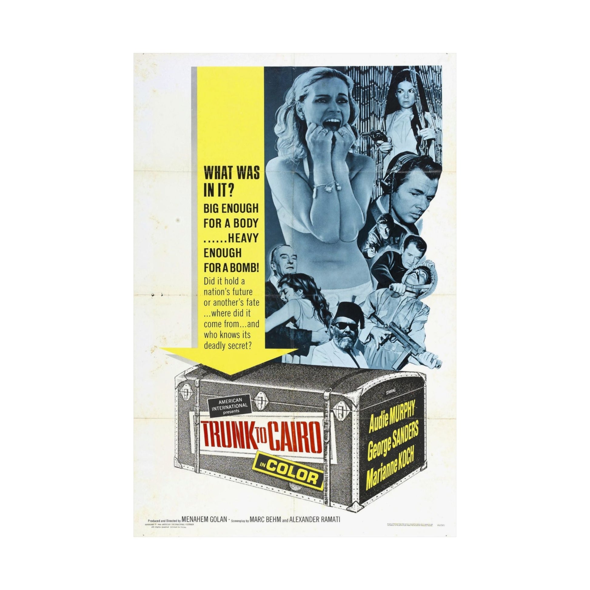 TRUNK TO CAIRO 1965 - Paper Movie Poster-The Sticker Space