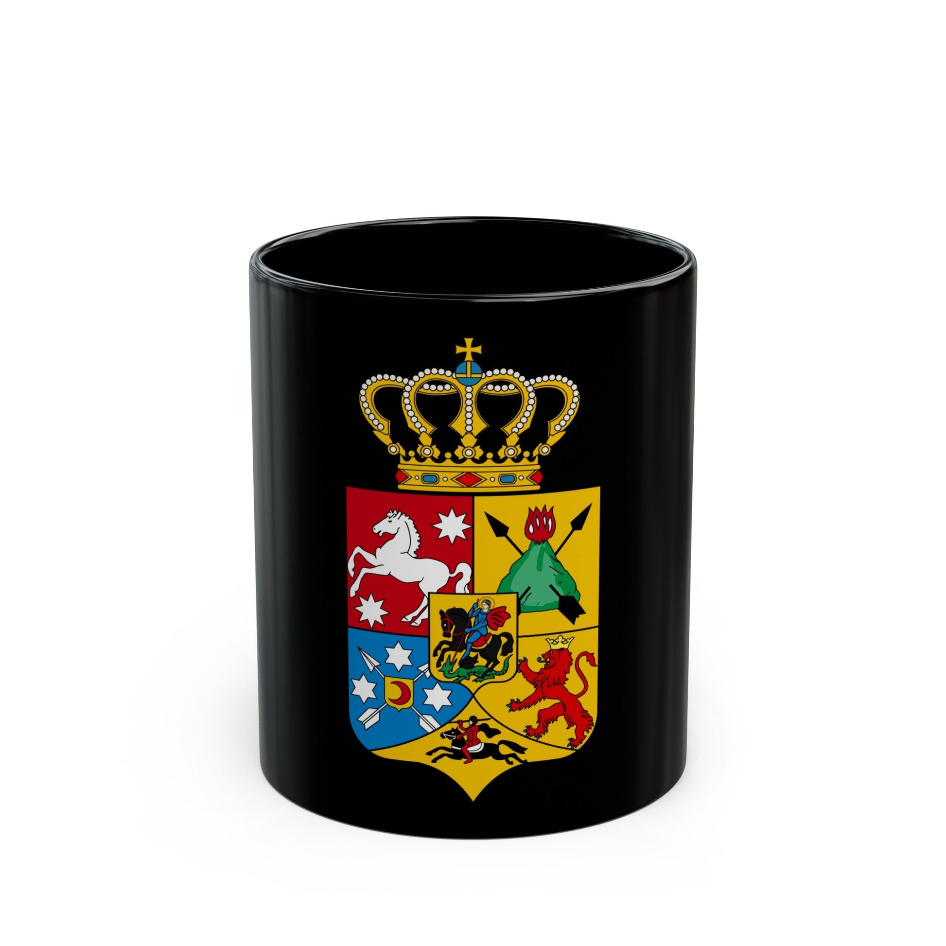 Tsardom of Georgian Emblem - Black Coffee Mug-11oz-The Sticker Space