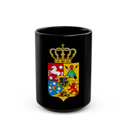 Tsardom of Georgian Emblem - Black Coffee Mug-15oz-The Sticker Space