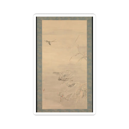 Tsubaki Chinzan - Hawk Grasping a Small Bird - mid-19th century v1 - STICKER Vinyl Kiss-Cut Decal