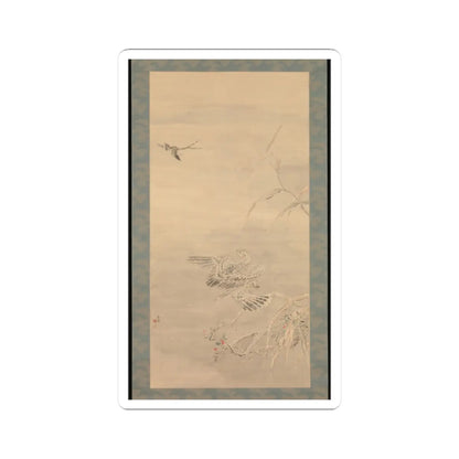 Tsubaki Chinzan - Hawk Grasping a Small Bird - mid-19th century v1 - STICKER Vinyl Kiss-Cut Decal