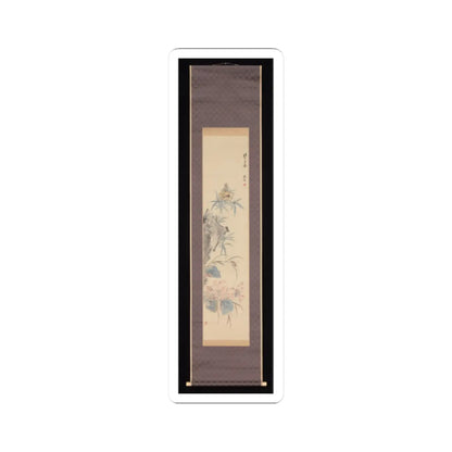 Tsubaki Chinzan - Rock and Autumn Flowers - 1854 v2 - STICKER Vinyl Kiss-Cut Decal