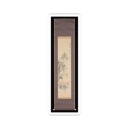 Tsubaki Chinzan - Rock and Autumn Flowers - 1854 v2 - STICKER Vinyl Kiss-Cut Decal