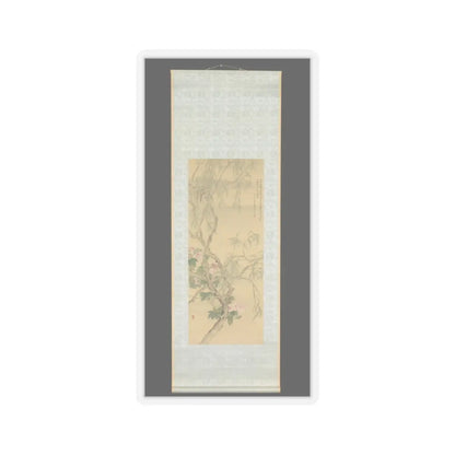 Tsubaki Chinzan - Small Birds on a Willow Branch and Hibiscus Blossoms - 1850 v3 - STICKER Vinyl Kiss-Cut Decal