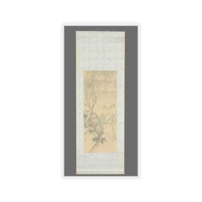Tsubaki Chinzan - Small Birds on a Willow Branch and Hibiscus Blossoms - 1850 v3 - STICKER Vinyl Kiss-Cut Decal