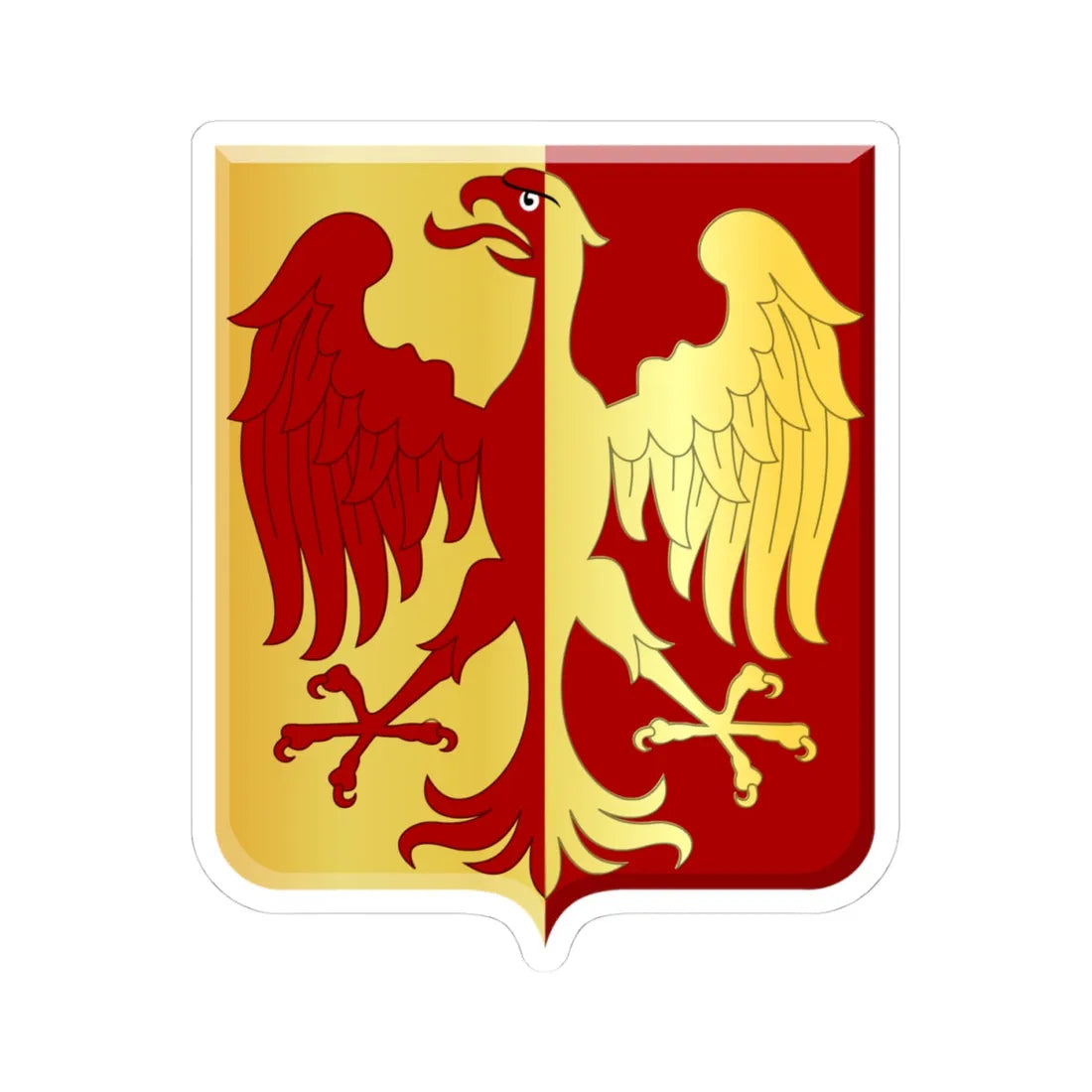 Tubeke wapen (Belgium) (Coat of Arms) STICKER Vinyl Kiss-Cut Decal 4 Inch White - The Sticker Space