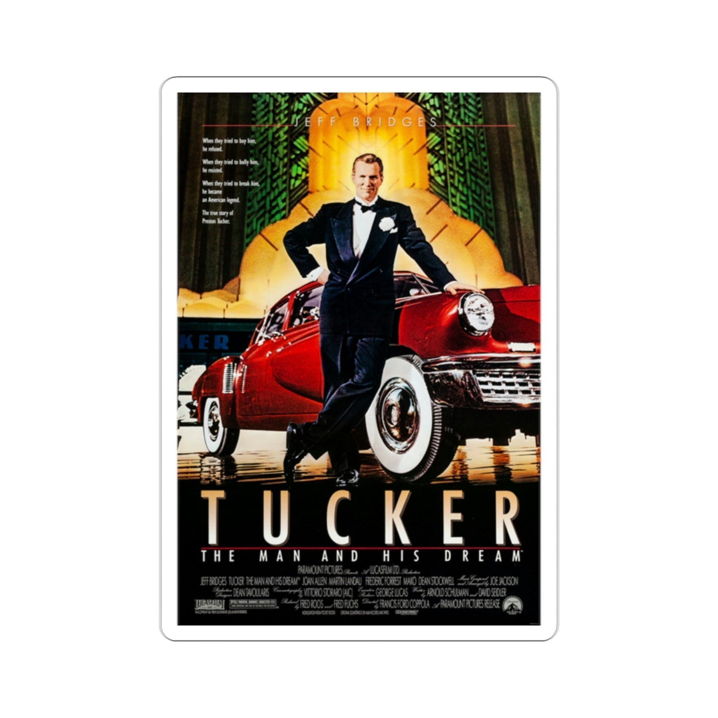 Tucker The Man and His Dream 1988 Movie Poster STICKER Vinyl Die-Cut Decal-2 Inch-The Sticker Space