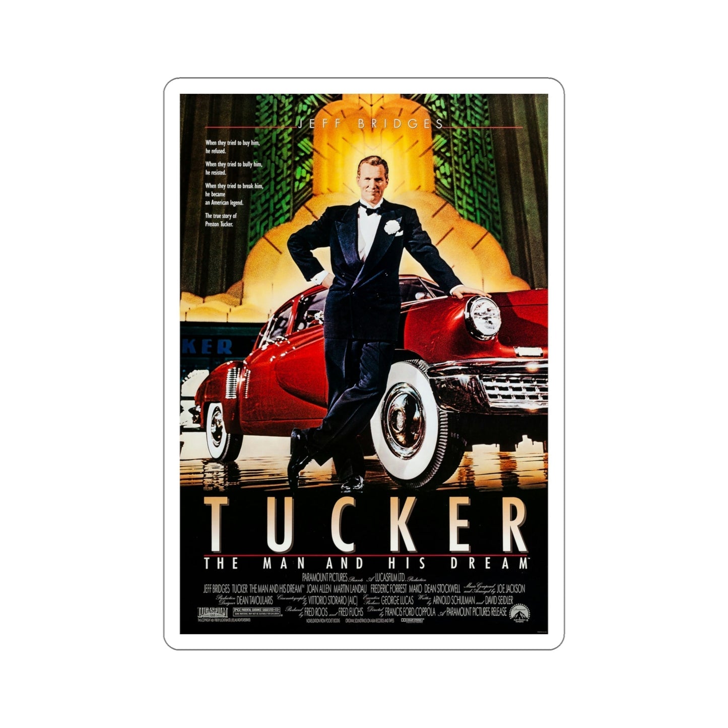 Tucker The Man and His Dream 1988 Movie Poster STICKER Vinyl Die-Cut Decal-5 Inch-The Sticker Space