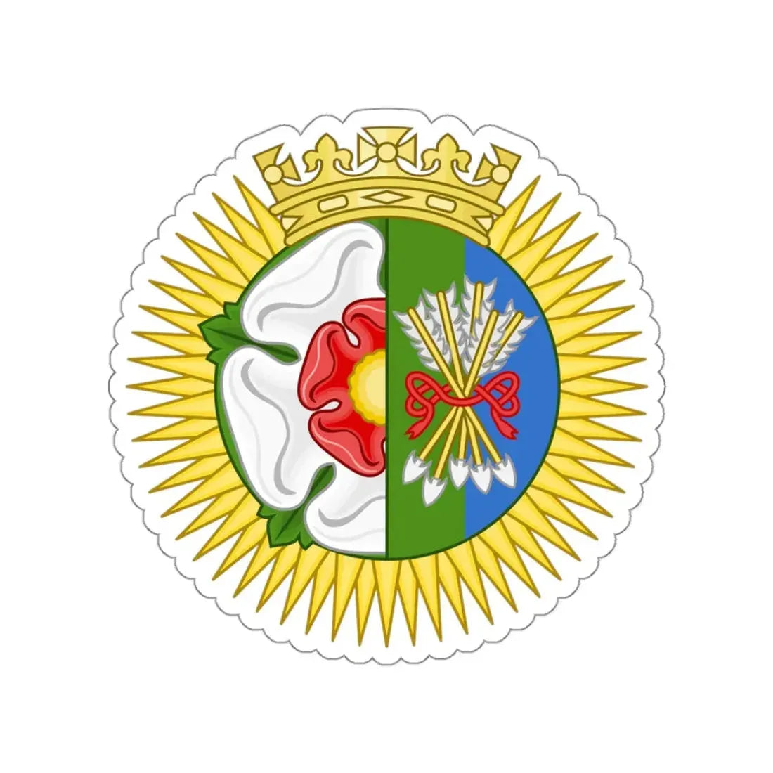 Tudor Rose and Arrows Badge STICKER Vinyl Die-Cut Decal 3 Inch - The Sticker Space