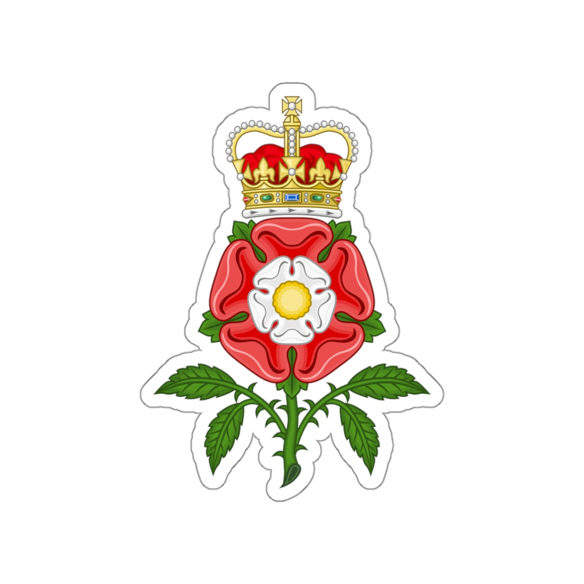 Tudor Rose Royal Badge of England STICKER Vinyl Die-Cut Decal-White-The Sticker Space